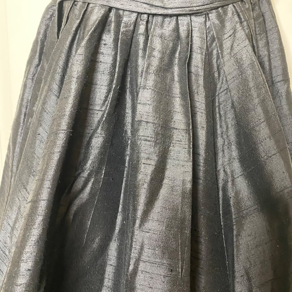 Vintage Y2K ABS by Allen Schwartz Black Silk Strapless Evening Gown Sz 2 - Picture 7 of 11